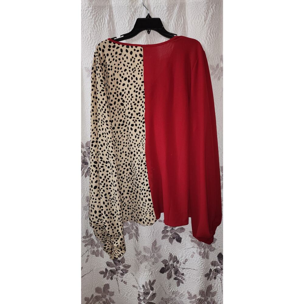 Haptics red and‎ leopard blouse 3x - Picture 5 of 7